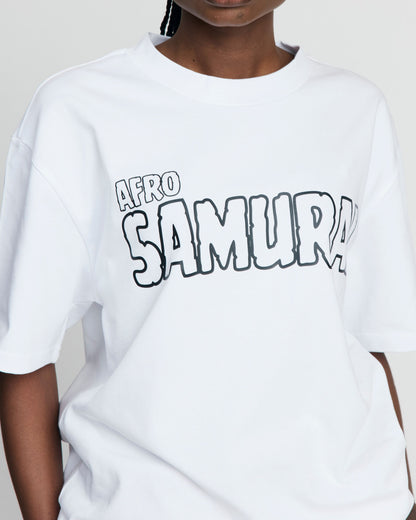 Afro Samurai Heavy Tee White - Afro Urban Apparel