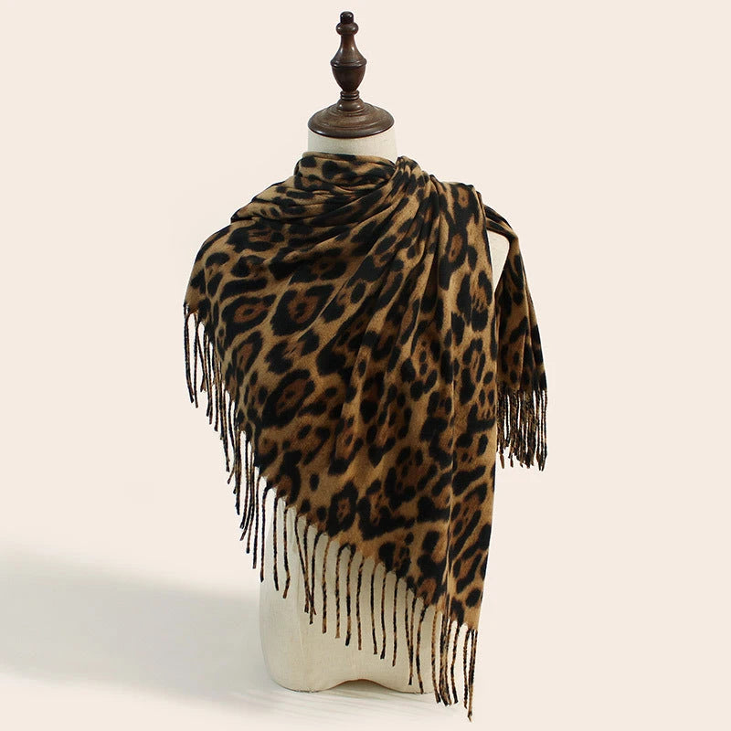 LEOPARD CASHMERE SCARF