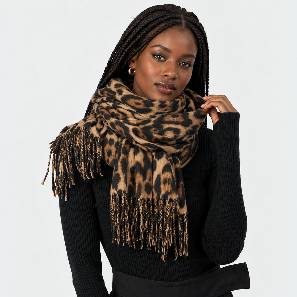 LEOPARD CASHMERE SCARF
