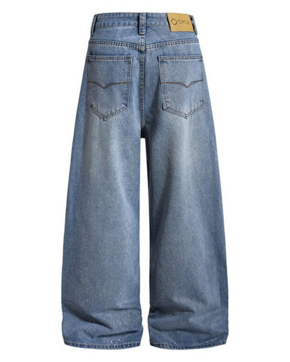 CURVED BLUE DENIM JEANS