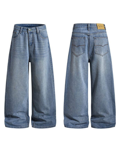 CURVED BLUE DENIM JEANS