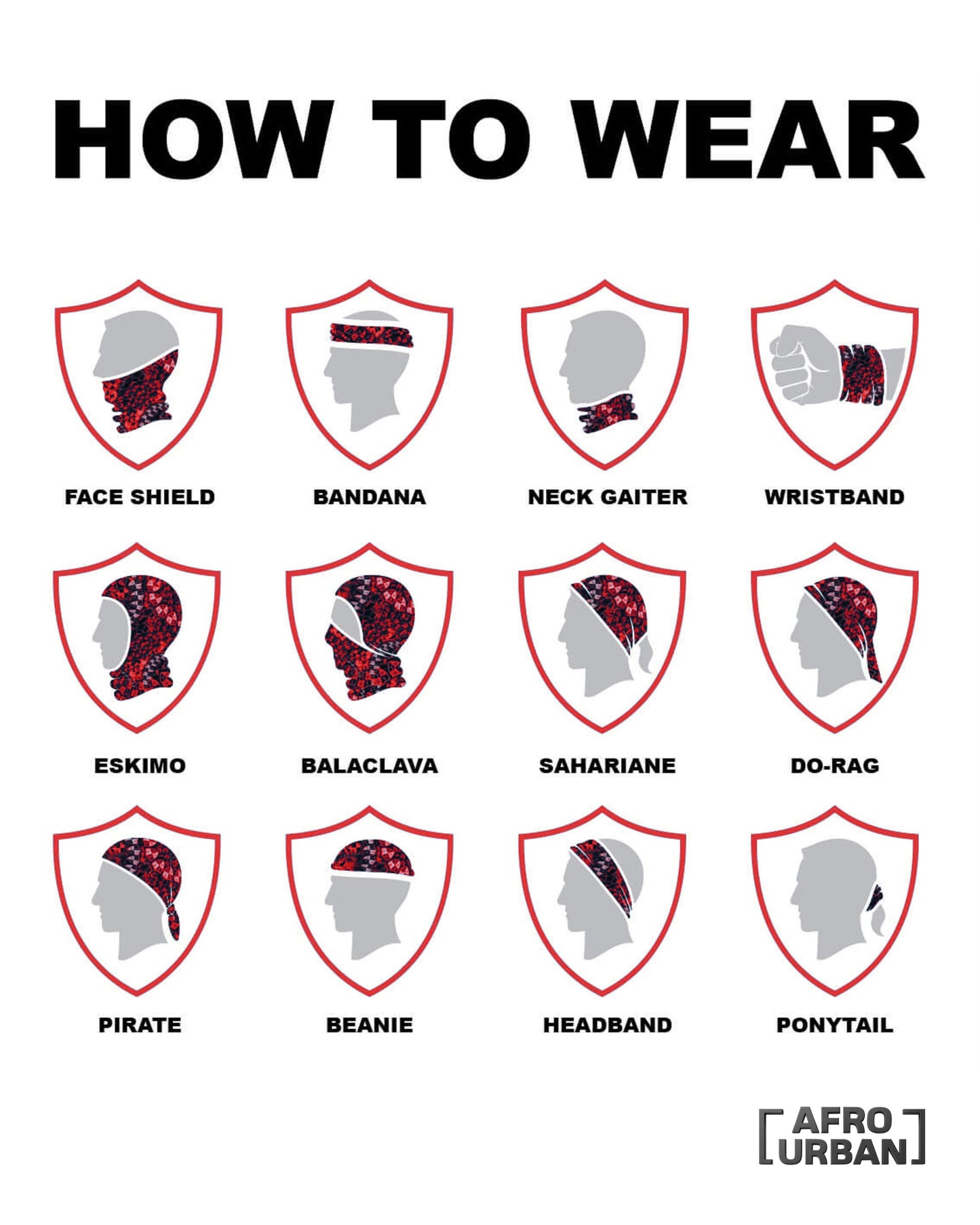 AFRO Bandanas (5pack) - Afro Urban Apparel