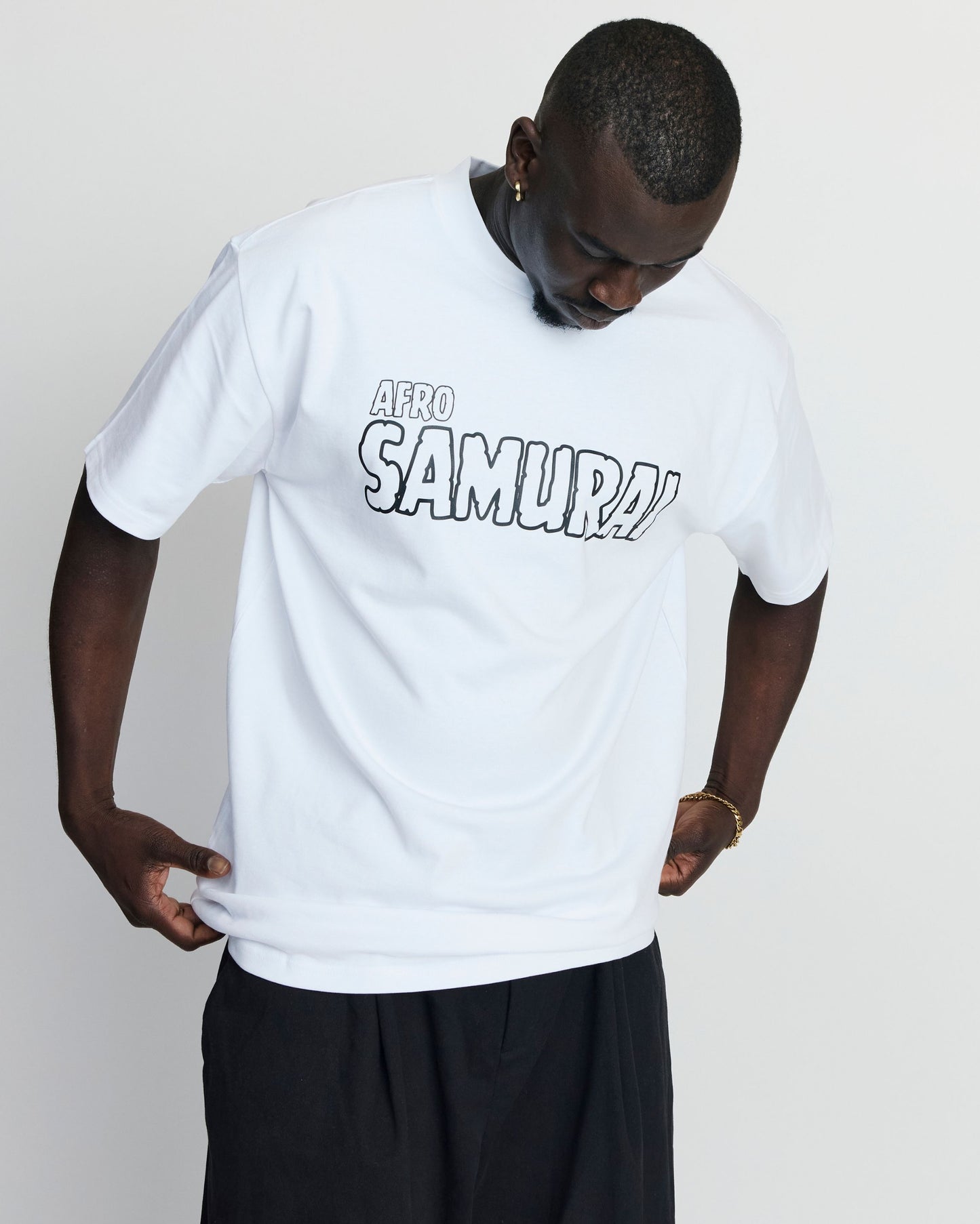 Afro Samurai Heavy Tee White - Afro Urban Apparel