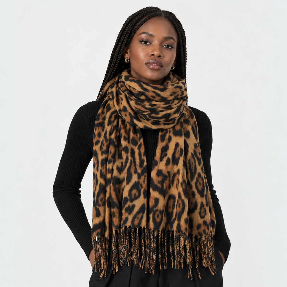 LEOPARD CASHMERE SCARF