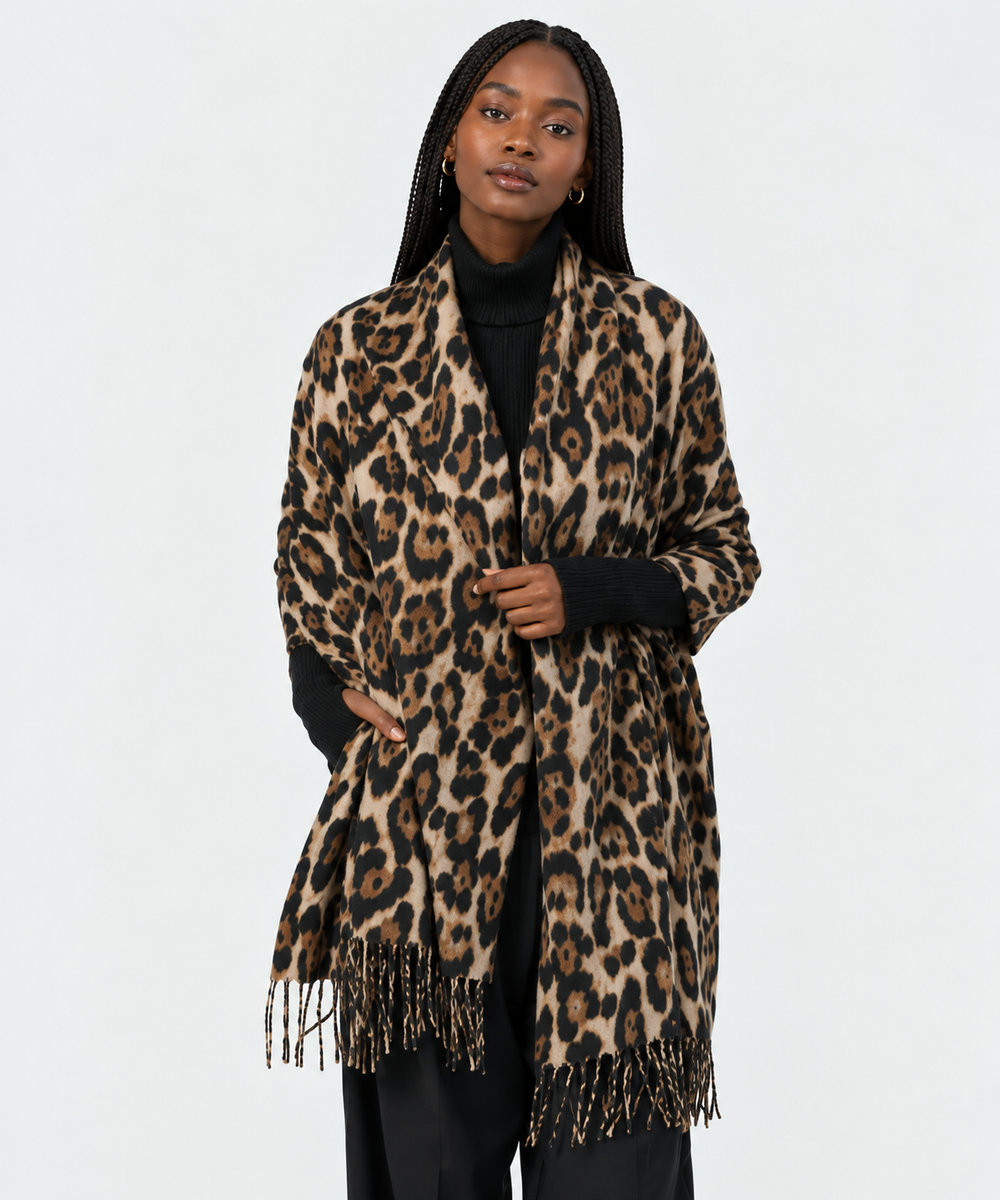 LEOPARD CASHMERE SCARF