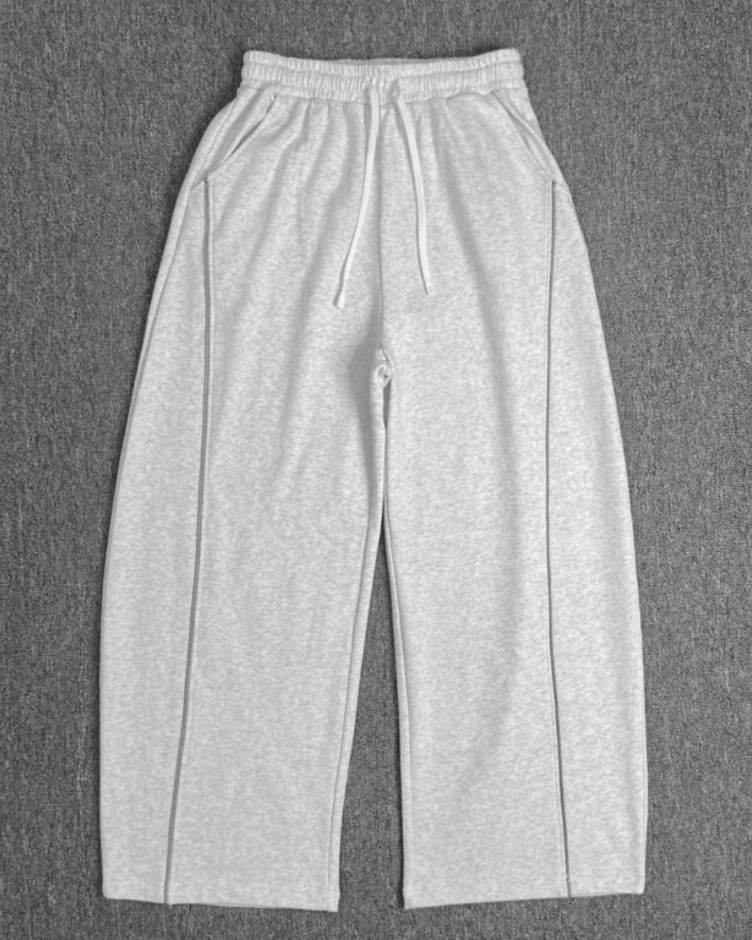 Grey CURVED WIDE-LEG SWEATPANTS