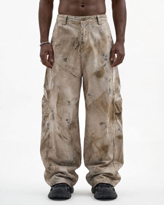 Patina Wide-Leg Jeans — Rust Wash