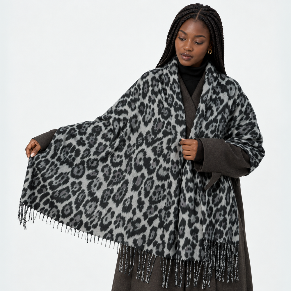LEOPARD CASHMERE SCARF