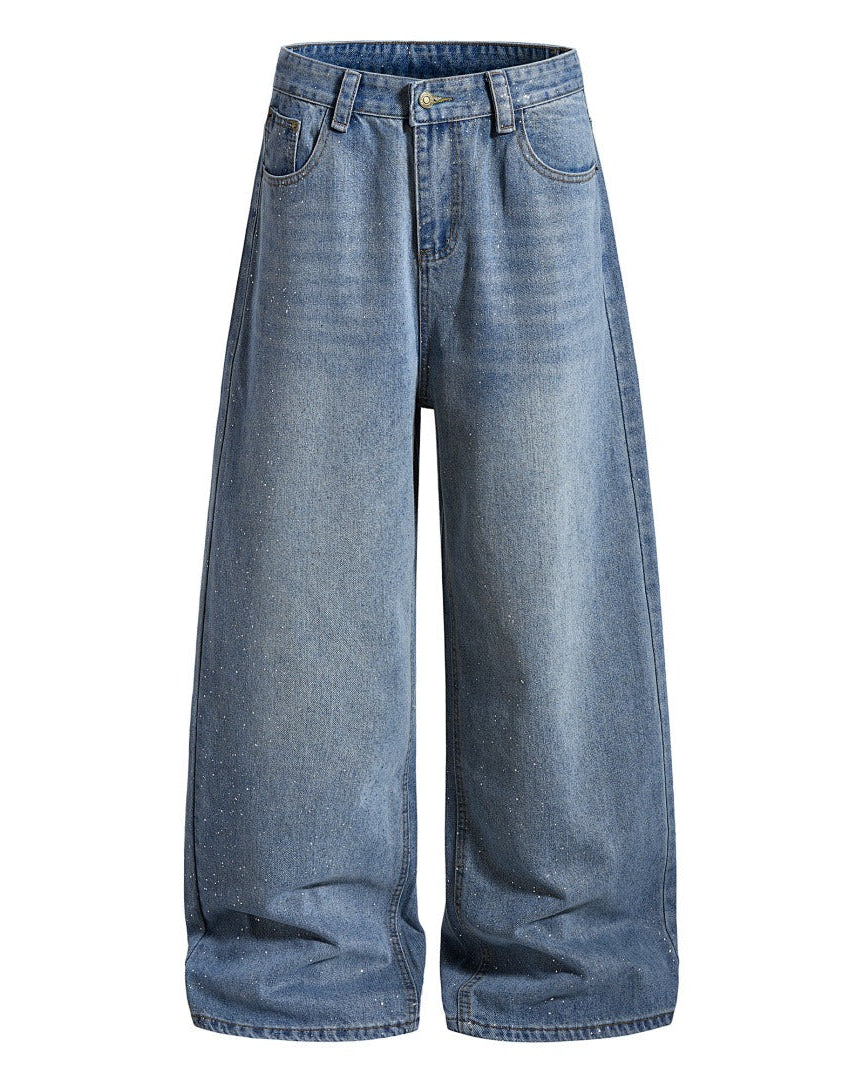 CURVED BLUE DENIM JEANS
